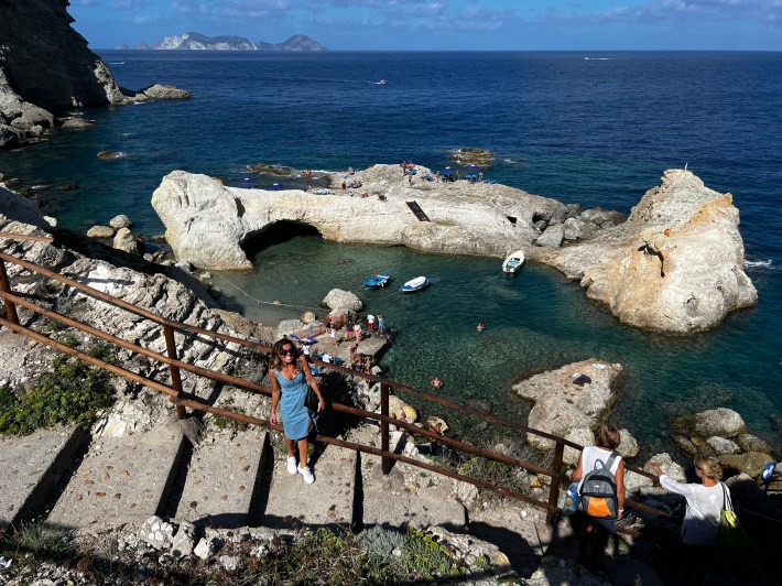 Harbor and turquoise water on the island of Ponza, Lazio.