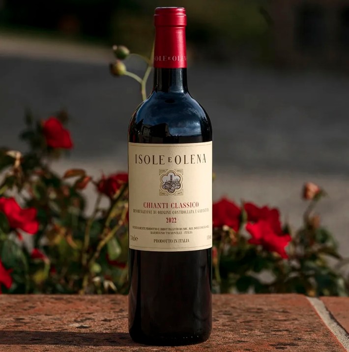 Bottle of Isole e Olena Chianti Classico wine.