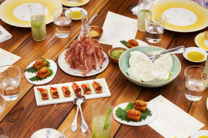 Italian dishes for sharing at La Vigie Monte-Carlo Beach.