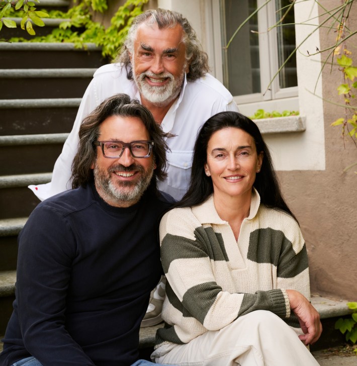 Stefano, Tiziana, and Massimo Moccagatta, the family behind Villa Sparina in Piedmont.