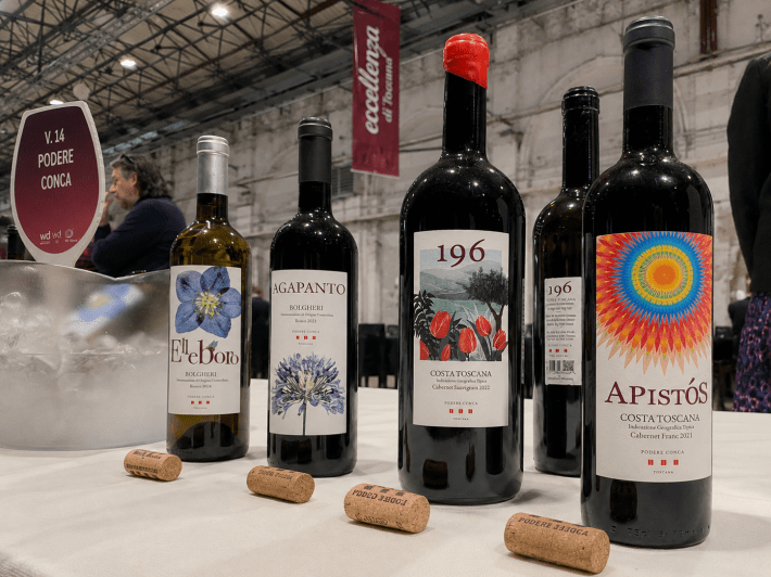 Wines produced by Podere Conca, 2025 Excellence Winner. Photo credit: Podere Conca