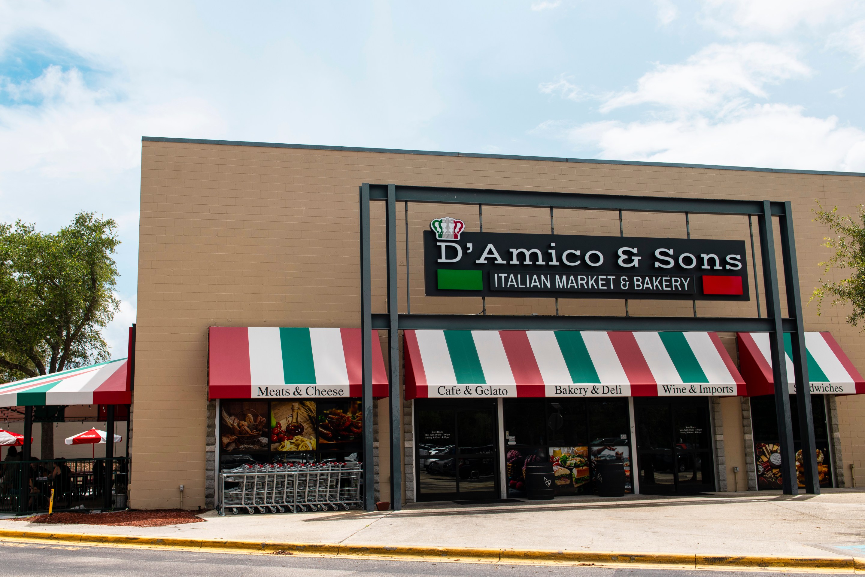 The exterior of D'Amico & Sons Italian Market and Bakery in central Florida.