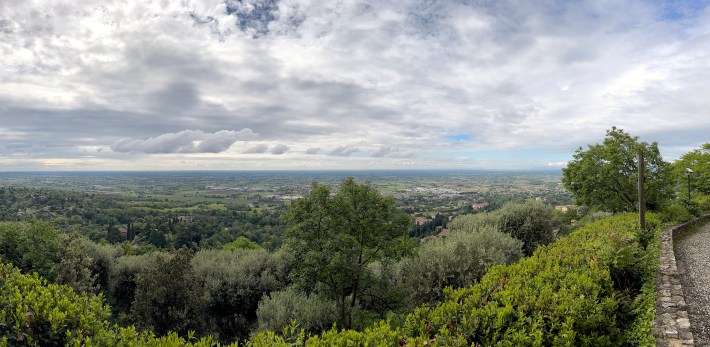 Panoramic view of the Veneto countryside from Asolo Italy