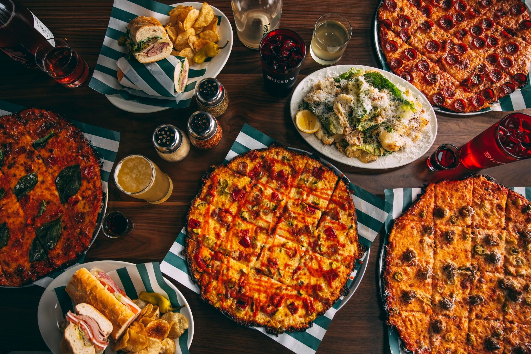 Tavern-style pizzas, sandwiches and salads at Dicey’s Pizza & Tavern.