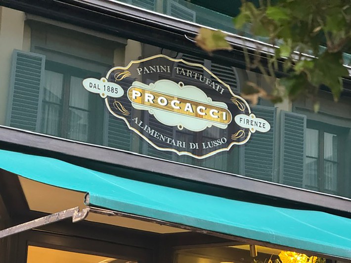 Procacci 1885: The storefront of Procacci 1885