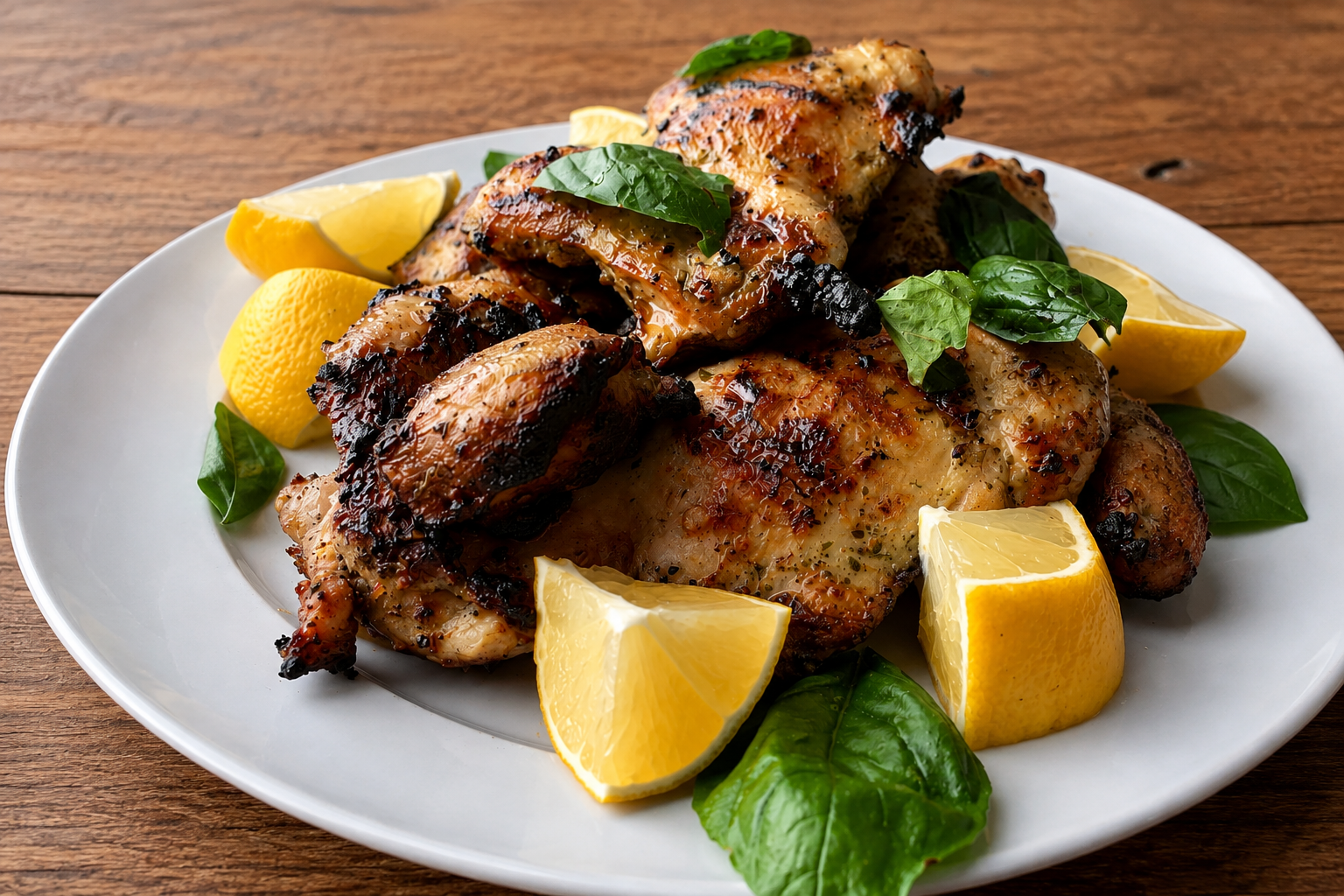 Italian grilled chicken served with fresh lemon and basil.