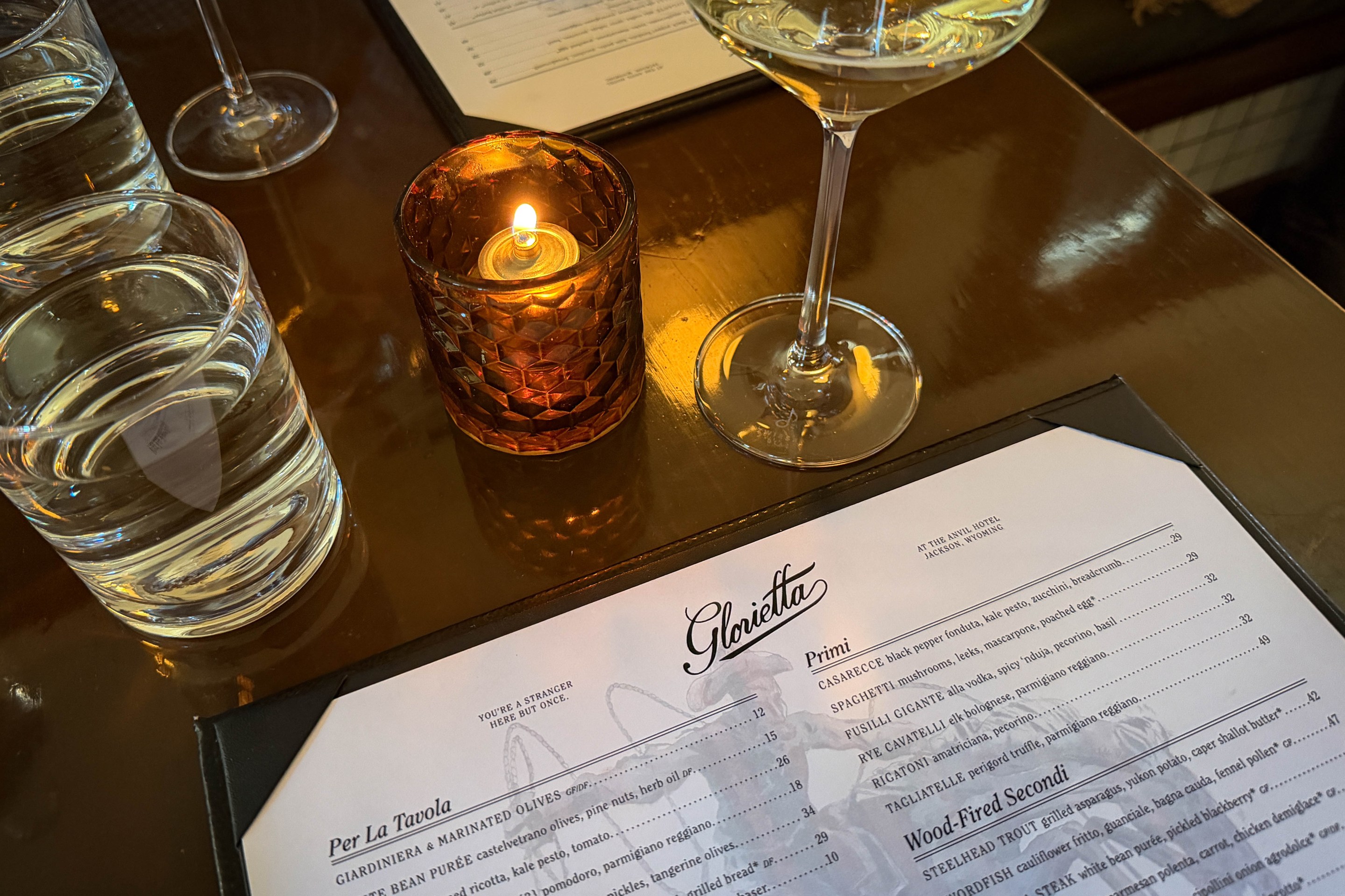 Dinner by candlelight at Glorietta. Photo credit: Patty Schmidt of Forkbound Foodies
