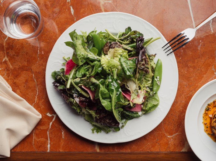 easonal green salad with snap peas and radishes at LIBA