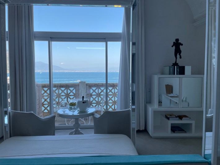 A room with a view at Hotel Bellevue Syrene.