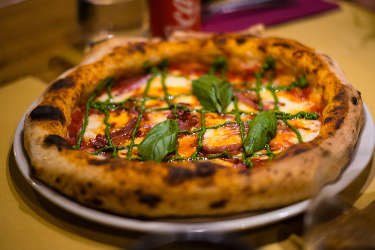 A pizza that reflects the writer’s passion for sourdough and fresh ingredients.