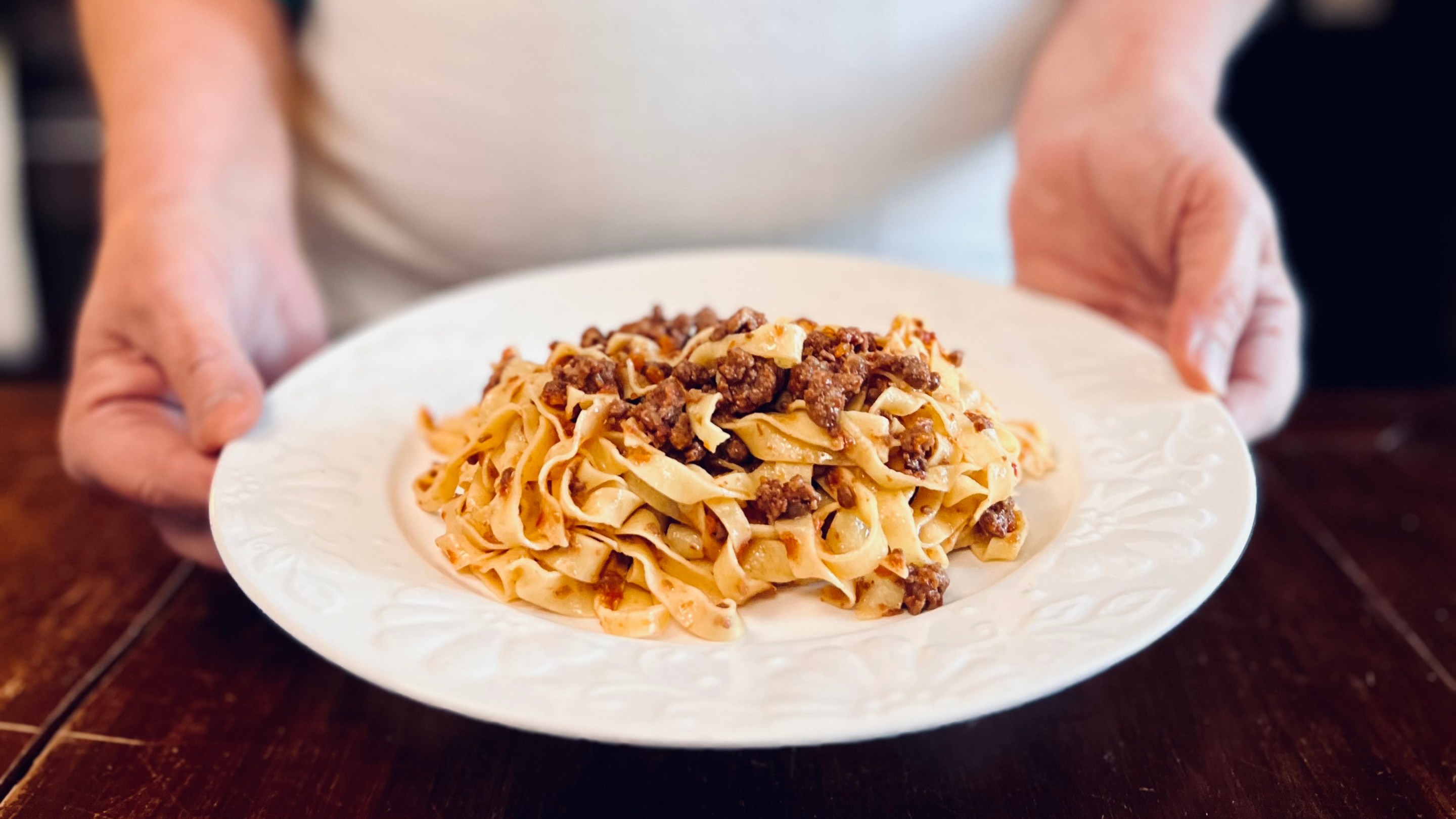 Alessandra Spisni’s tagliatelle al ragù featured in the film Bolognese.