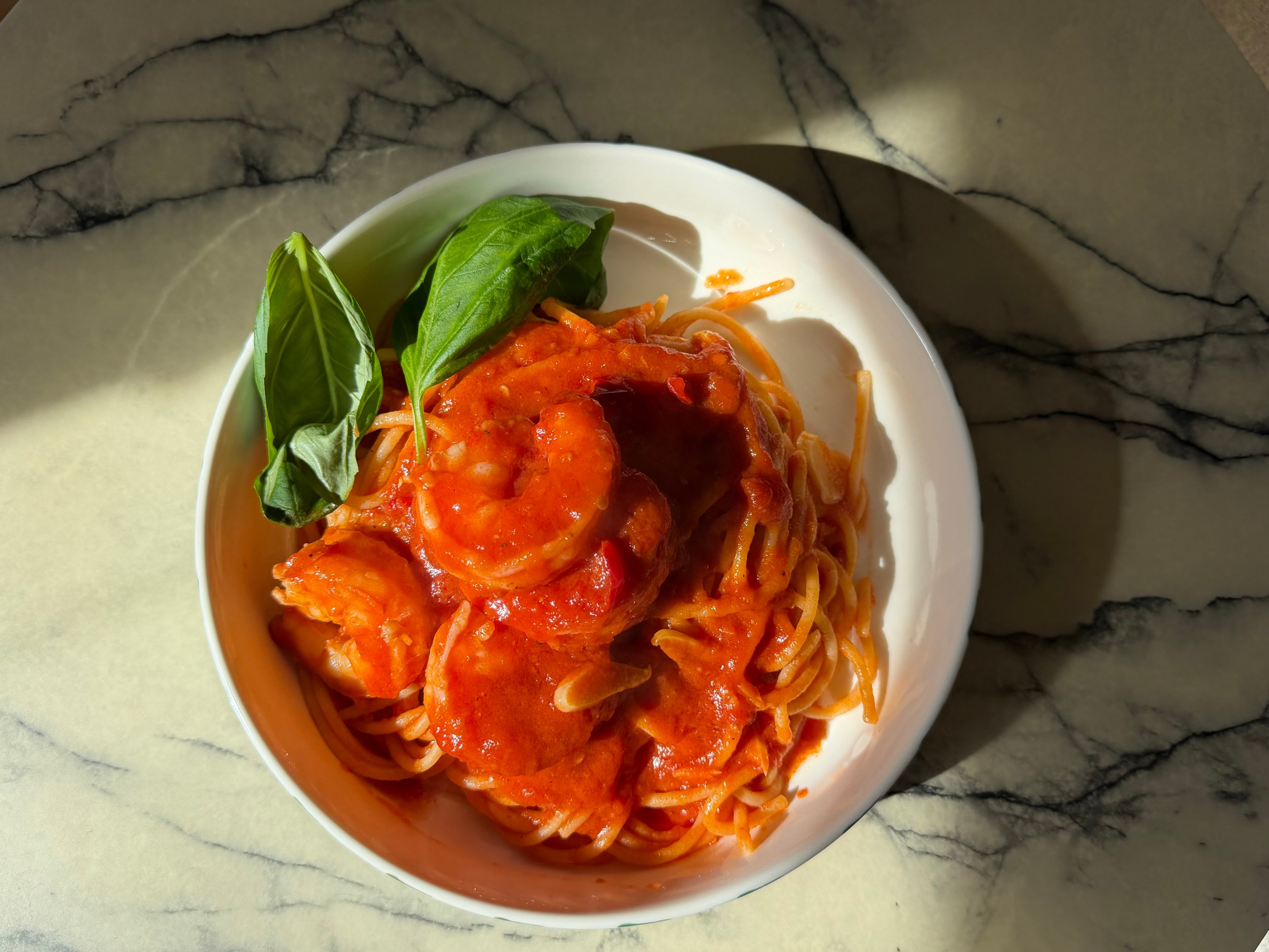 Spaghetti with Shrimp Fra Diavolo by Joanna Moeller.