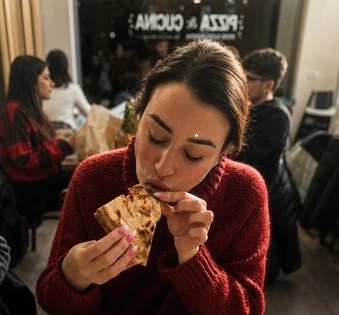 Luisa Ruocco at the Festa della Pizza.