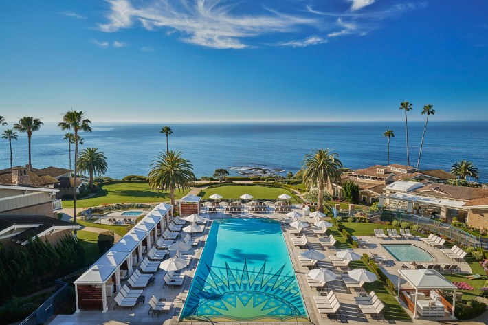 The pool and the sea beyond at the Montage Laguna Beach.